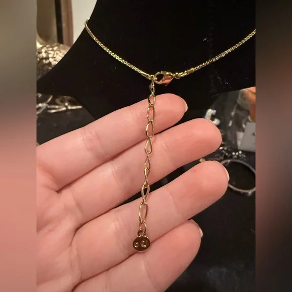 Swarovski Crystal Pave Triangle Gold Necklace - Picture 6 of 6